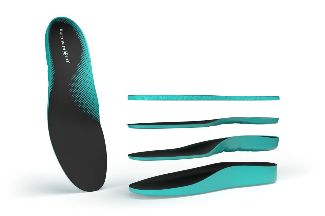 INSITE Applications Array-Camera Contoura insole above and side views
