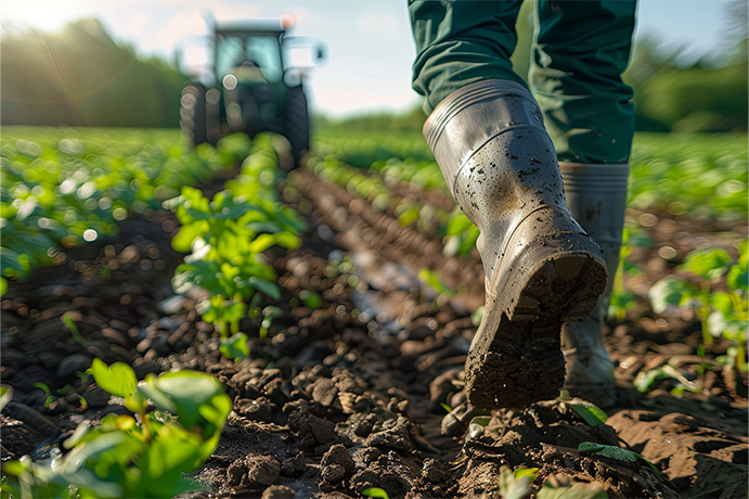 close up of farmer boots